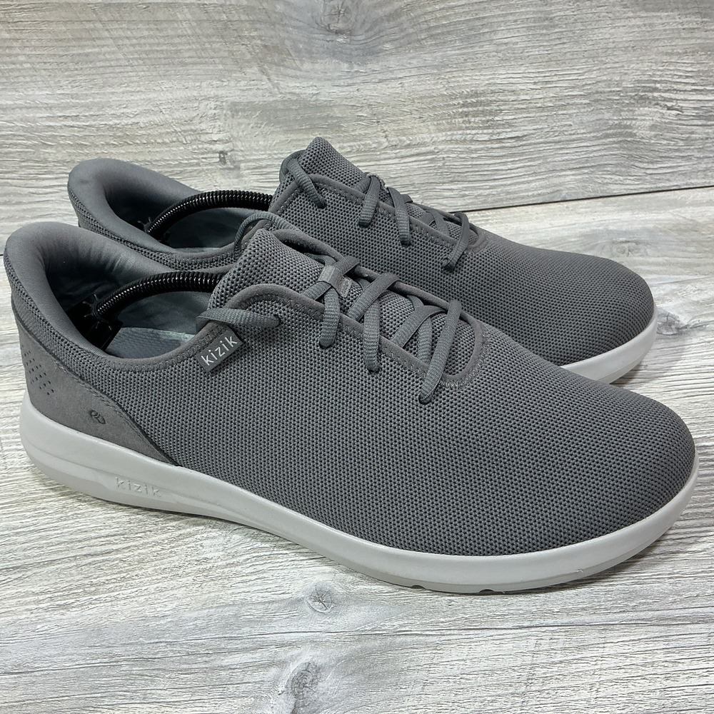 Kizik Madrid Eco Knit Men's Size 12 Wide Grey White Hands Free Sneakers Shoes